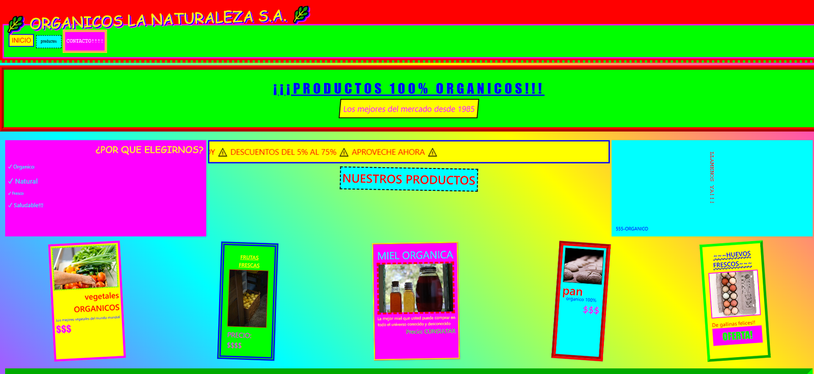 web fea sin diseño de agencia